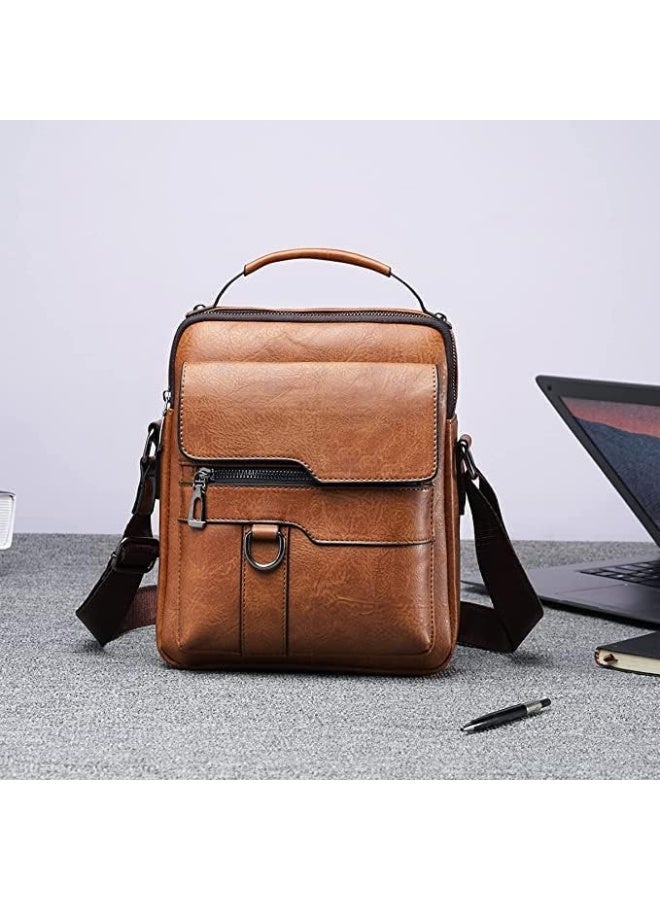 ChicAbode Mens Crossbody Bag, Shoulder Handbag, Leather Small, Casual Travel Phone Bag, with Multiple Pockets, for iPad 9.7", Travel, Cycling, Hiking, Office, Business - Image 5